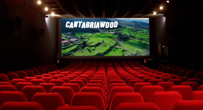 Sala de cine con fondo de CantabriaWood